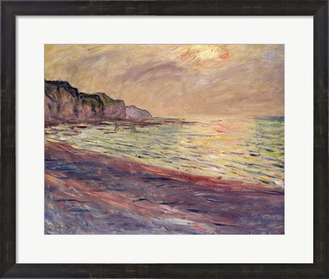 Framed Beach at Pourville, Setting Sun Print