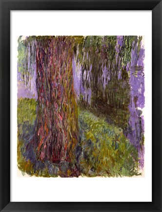 Framed Weeping Willow and the Waterlily Pond Print