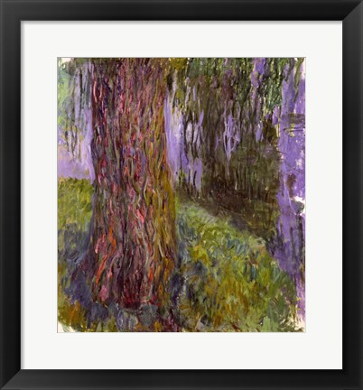 Framed Weeping Willow and the Waterlily Pond Print