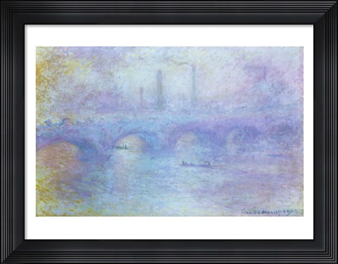 Framed Waterloo Bridge, Effect of Fog, 1903 Print