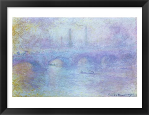 Framed Waterloo Bridge, Effect of Fog, 1903 Print