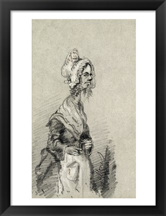 Framed Old Woman from Normandy in Profile, 1857 Print