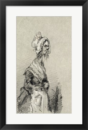 Framed Old Woman from Normandy in Profile, 1857 Print