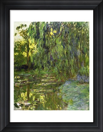 Framed Weeping Willows, The Waterlily Pond at Giverny, c.1918 Print