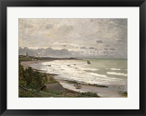 Framed Beach at Sainte Adresse, 1867 Print