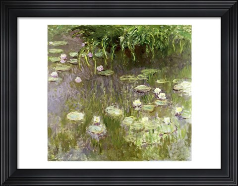 Framed Waterlilies at Midday, 1918 Print