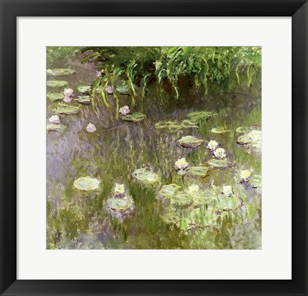 Framed Waterlilies at Midday, 1918 Print