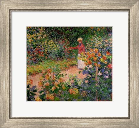 Framed Garden at Giverny, 1895 Print