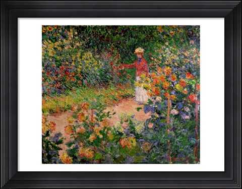 Framed Garden at Giverny, 1895 Print