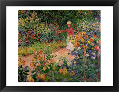 Framed Garden at Giverny, 1895 Print