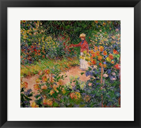 Framed Garden at Giverny, 1895 Print