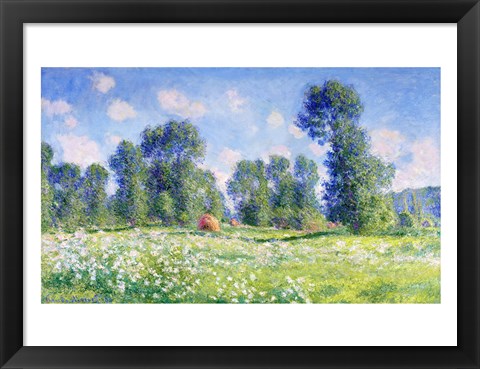 Framed Effect of Spring, Giverny, 1890 Print