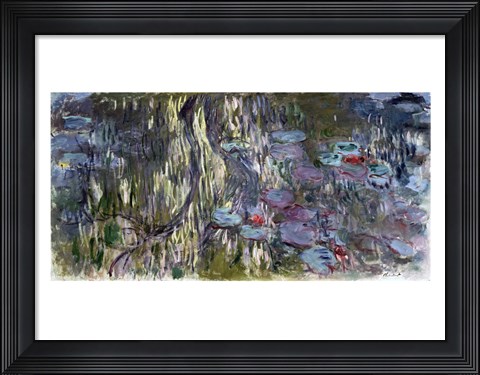 Framed Waterlilies (horizontal) Print