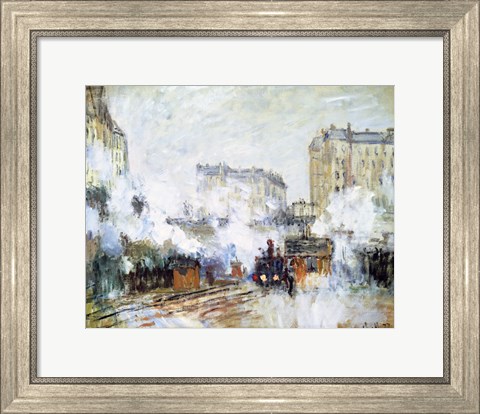 Framed Exterior of the Gare Saint-Lazare, Arrival of a Train Print