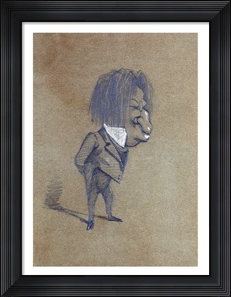 Framed Caricature of Jules Husson &#39;Champfleury&#39; Print