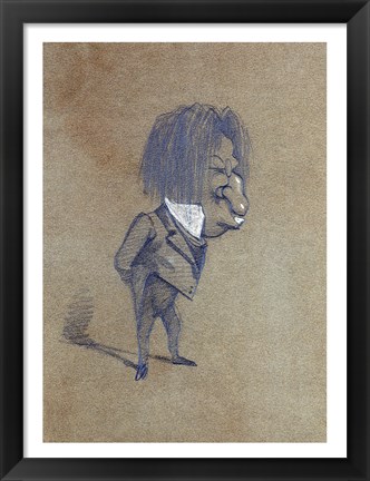 Framed Caricature of Jules Husson &#39;Champfleury&#39; Print