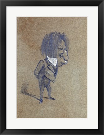 Framed Caricature of Jules Husson &#39;Champfleury&#39; Print