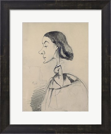 Framed Young Woman at the Piano Print