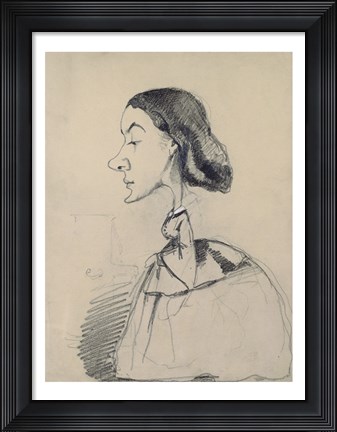 Framed Young Woman at the Piano Print