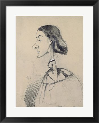 Framed Young Woman at the Piano Print