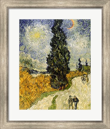 Framed Road with Cypresses, 1890 Print