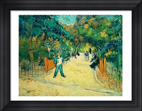 Framed Entrance to the Public Gardens in Arles, 1888 Print