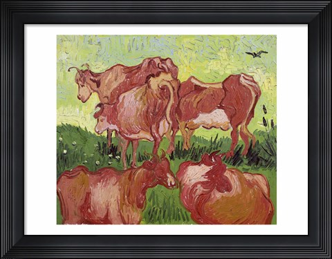 Framed Cows, 1890 Print