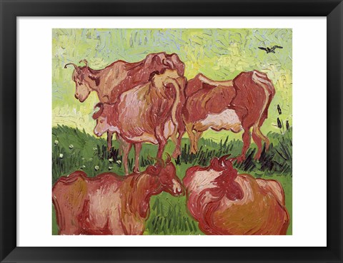 Framed Cows, 1890 Print