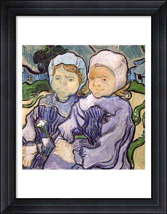 Framed Two Little Girls, 1890 Print