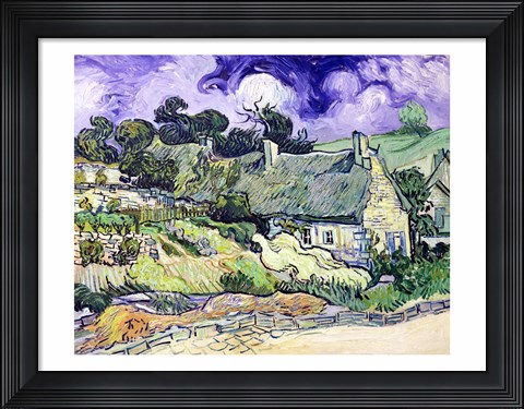 Framed Thatched cottages at Cordeville Print