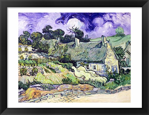 Framed Thatched cottages at Cordeville Print