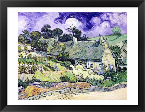 Framed Thatched cottages at Cordeville Print