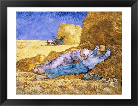 Framed Noon, or The Siesta, after Millet, 1890 Print