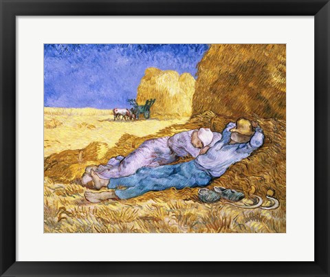 Framed Noon, or The Siesta, after Millet, 1890 Print