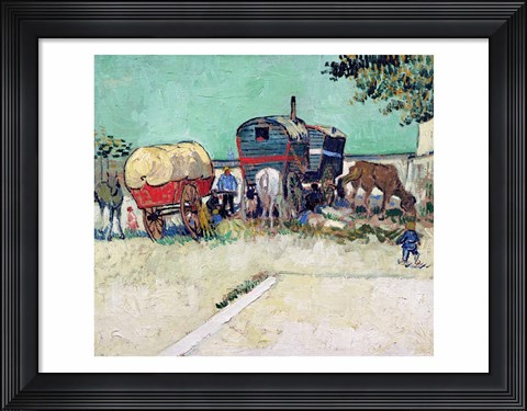 Framed Caravans, Gypsy Encampment near Arles Print