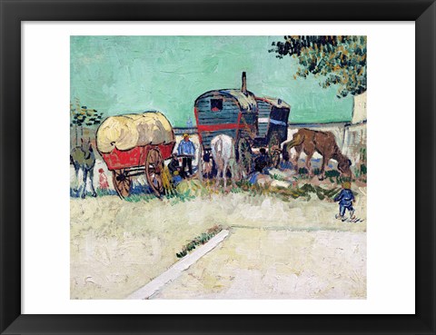 Framed Caravans, Gypsy Encampment near Arles Print