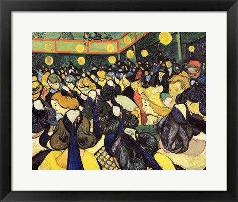 Framed Dance Hall at Arles, 1888 Print