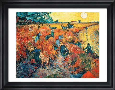 Framed Red Vineyards at Arles, 1888 Print