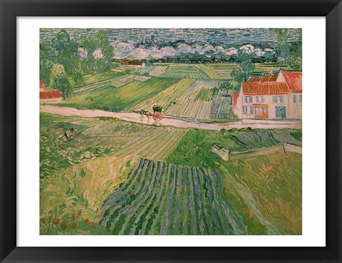 Framed Landscape at Auvers after the Rain, 1890 Print