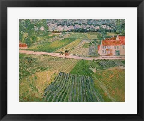 Framed Landscape at Auvers after the Rain, 1890 Print