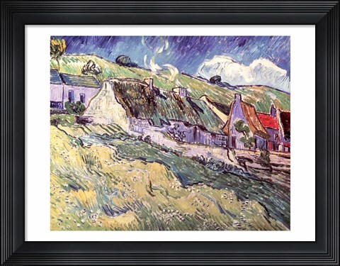 Framed Cottages at Auvers-sur-Oise, 1890 Print