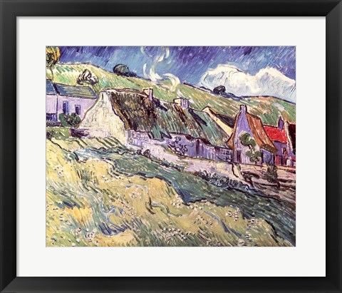 Framed Cottages at Auvers-sur-Oise, 1890 Print