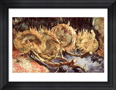 Framed Four Withered Sunflowers, 1887 Print