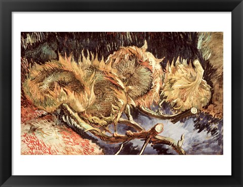 Framed Four Withered Sunflowers, 1887 Print