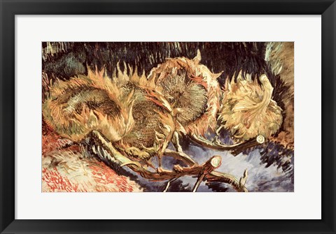 Framed Four Withered Sunflowers, 1887 Print