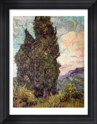 Framed Cypresses, 1889 Print