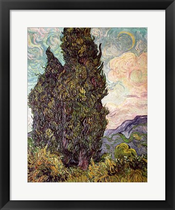 Framed Cypresses, 1889 Print