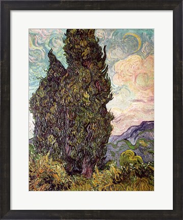 Framed Cypresses, 1889 Print