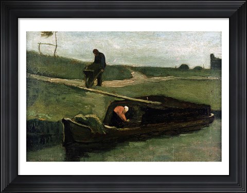 Framed Peat Boat, 1883 Print