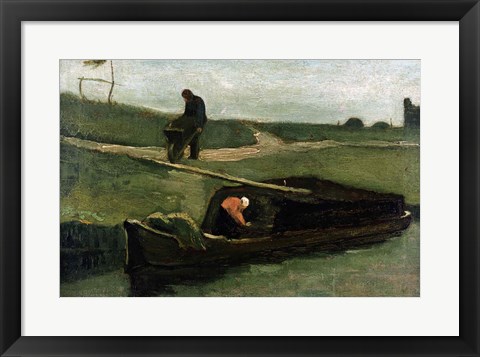 Framed Peat Boat, 1883 Print